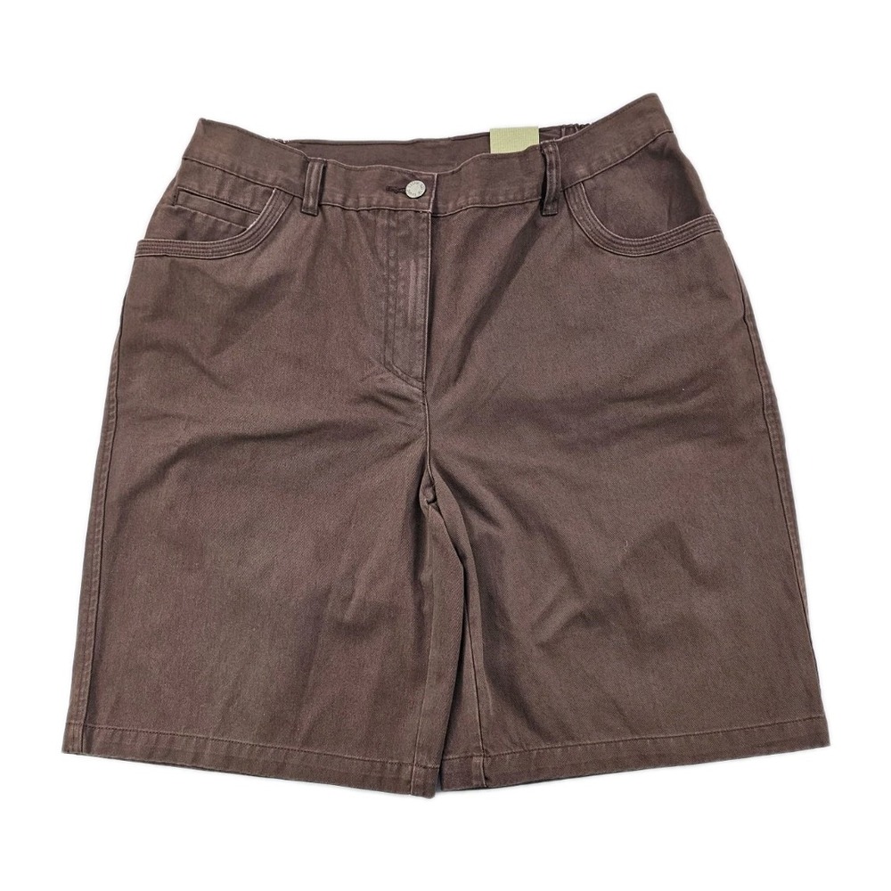 Blassport by Bill Blass Women's 14 Petite Brown Chino Shorts Pockets Comfort